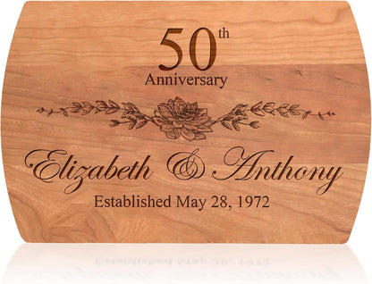 Blue Ridge Mountain Gifts Personalized Wood Cutting Board Laser Engraved Anniversary or Wedding Gift Custom Charcuterie Board Personalized Gift for Mothers