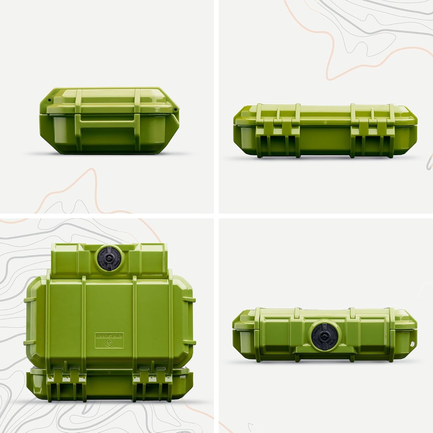 Evergreen 56 Dry Box - EDC Tough Protective Case USA Made for Organization of Cameras, Phones, Camping, Fishing, Hiking, Water Sports (Red)