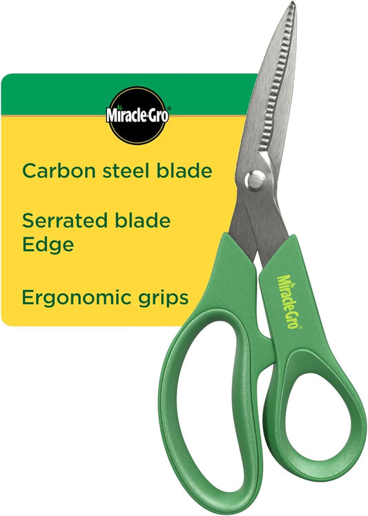 Miracle-Gro Straight Tip Floral Shears - Lightweight Gardening Scissors - Hand Pruner Pruning Shear for Flowers, Herbs, Roses and Indoor Plants