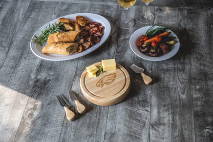 Picnic TIME NFL Brie Cheese Board and Knife Set - Charcuterie Board Set - Wood Cutting Board - Colors B
