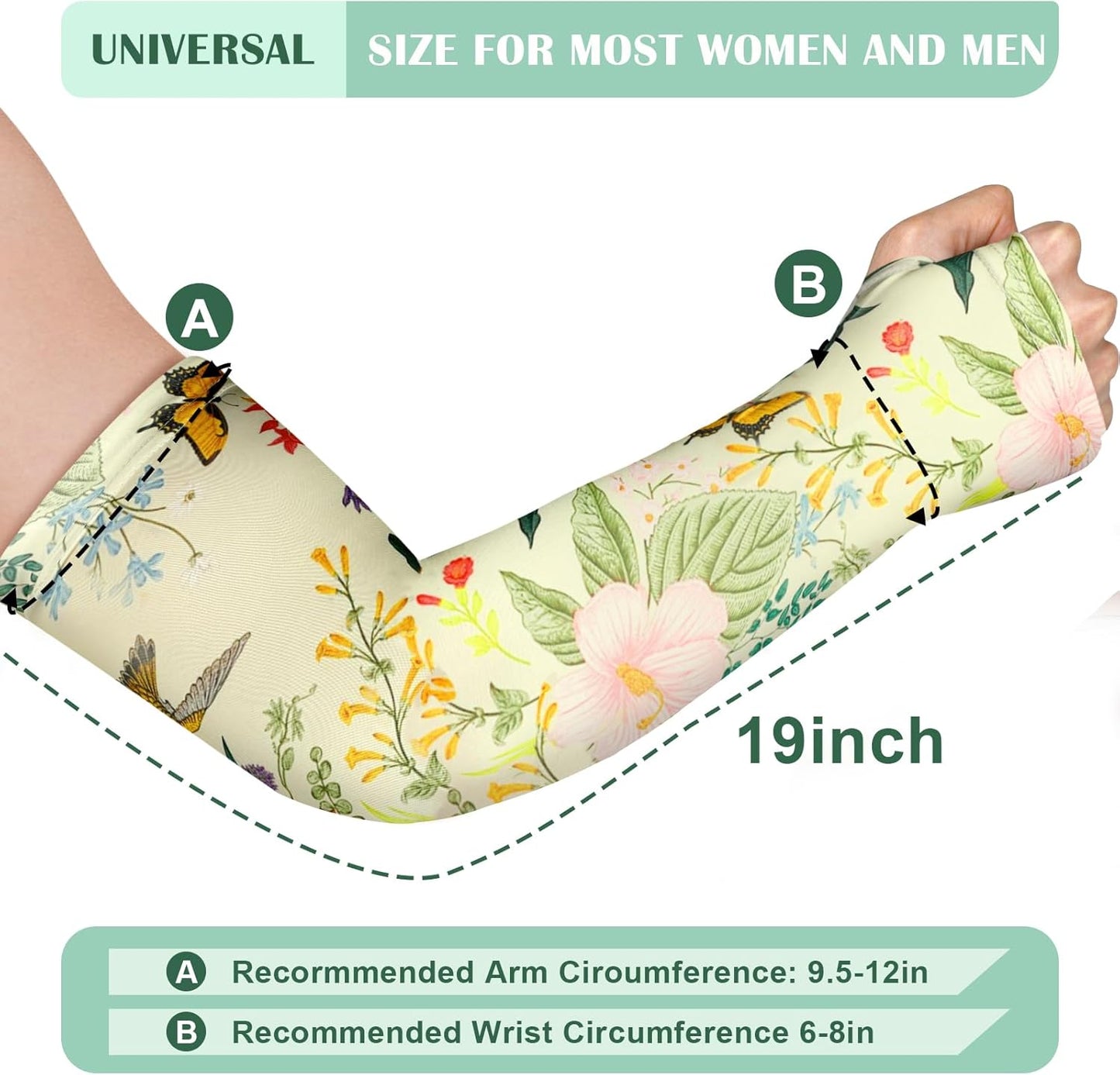 4 Pairs Gardening Sleeves Anti-Slip Arm Protection with Thumb Hole Sun Sleeve Cooling Arm Sleeves for Women Men Outdoor