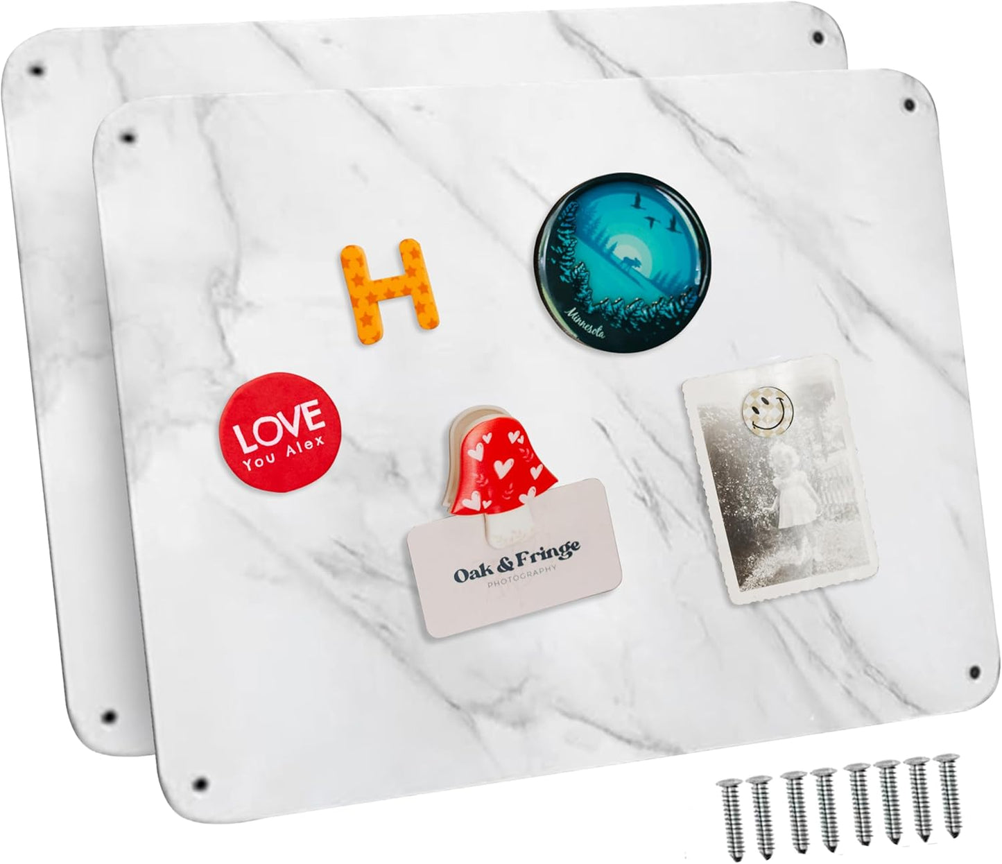 9 inches x 6.5 inches Stainless Steel Plate for Magnets, 3M Adhesive Back, Mounting Screws, Ideal for Magnetic Shelf, Spice Holders, Colorful Magnets as a Gift. Mount Anywhere! (Silver, 1 Pack)