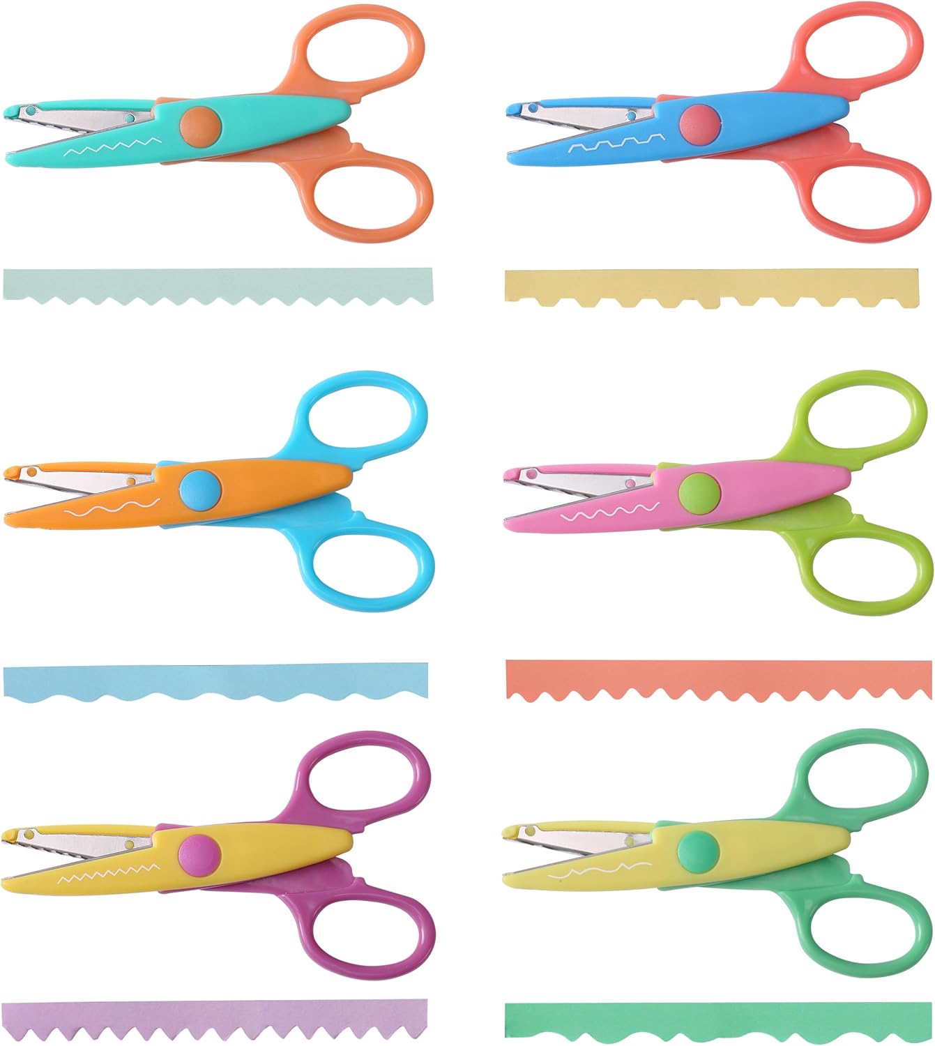 Mr. Pen- Craft Scissors Decorative Edge, 6 Pack, Bright, Zig Zag Scissors for Crafting, Scrapbooking, Fancy, Pattern, Design