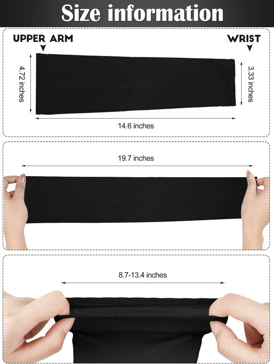 Bememo 16 Pairs Arm Sleeves for Men Women UV Protection Cooling Arm Sleeves Tattoo Sleeve Covers for Arms(Multicolor, Knitted Ice Silk)
