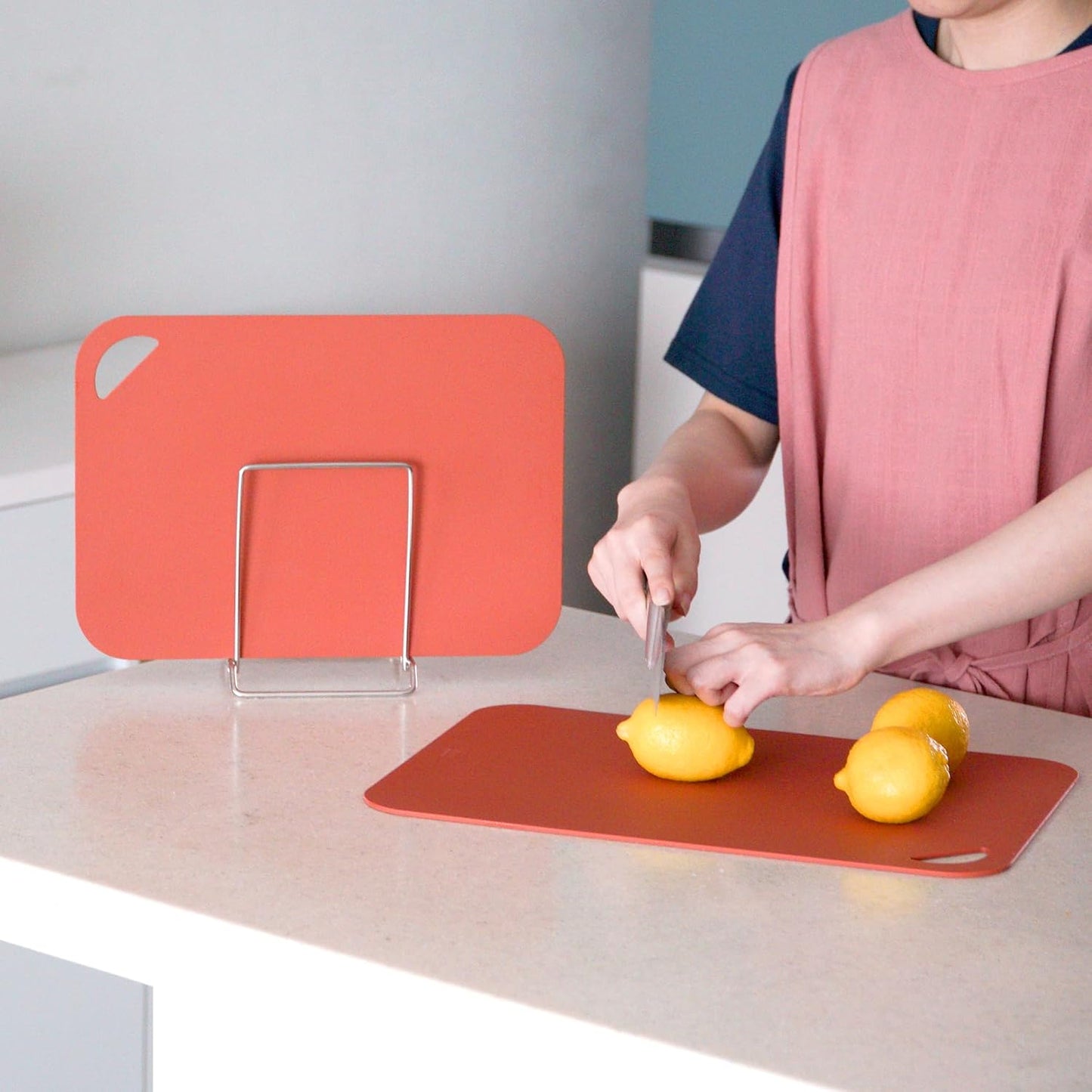 Flexible Cutting Board – Premium TPU Cutting Mat, Thick, Knife Friendly, Non-Slip, Dishwasher Safe Kitchen Prep Board, Made in Korea, Beige Large (1 Pack)