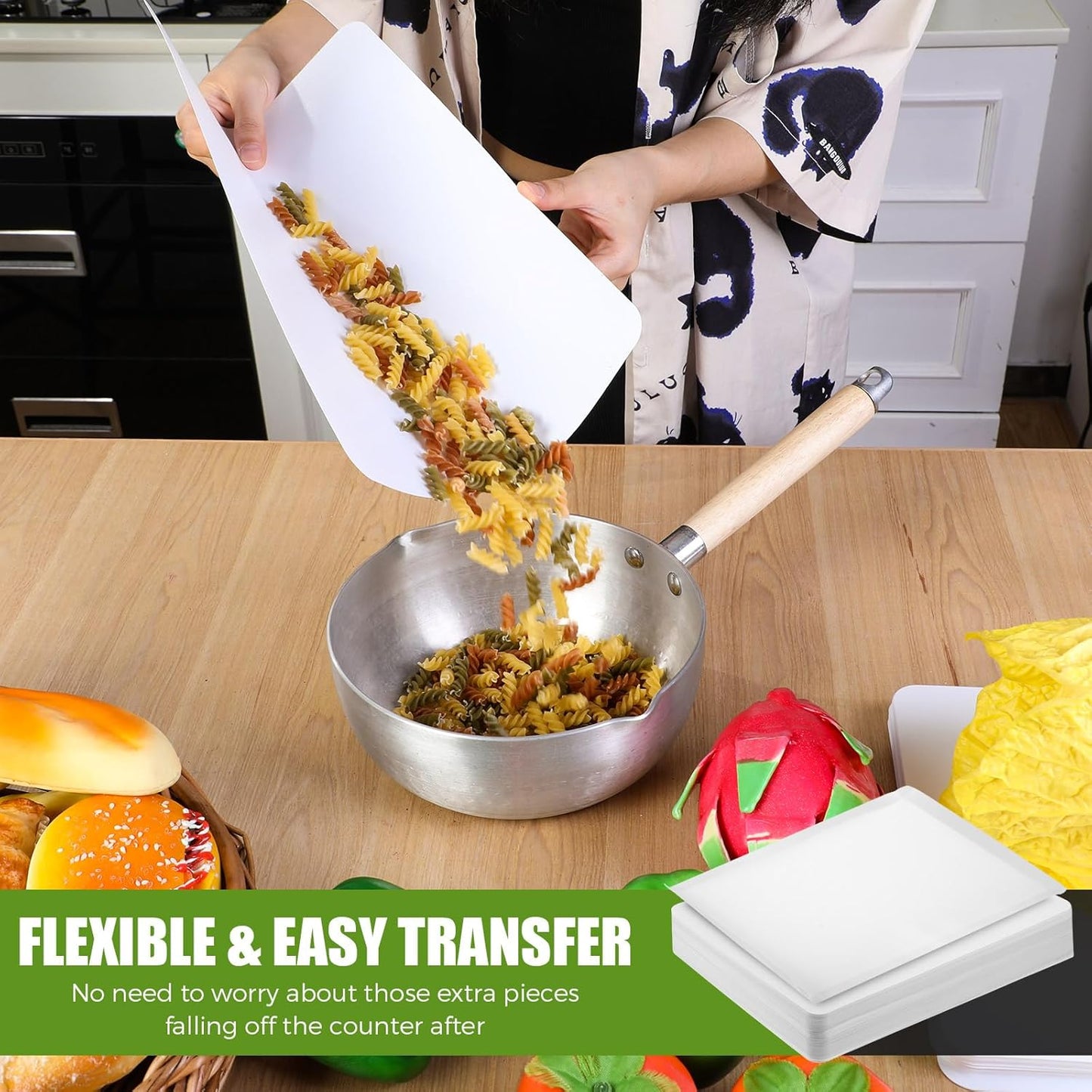 Hushee 120 Count Disposable Cutting Board Sheets 15 x 10. 6 Inch Disposable Sheets Flexible Plastic Sheet Cutting Mat Large Chopping Boards for Kitchen Cooking Traveling Camping Tailgating BBQ