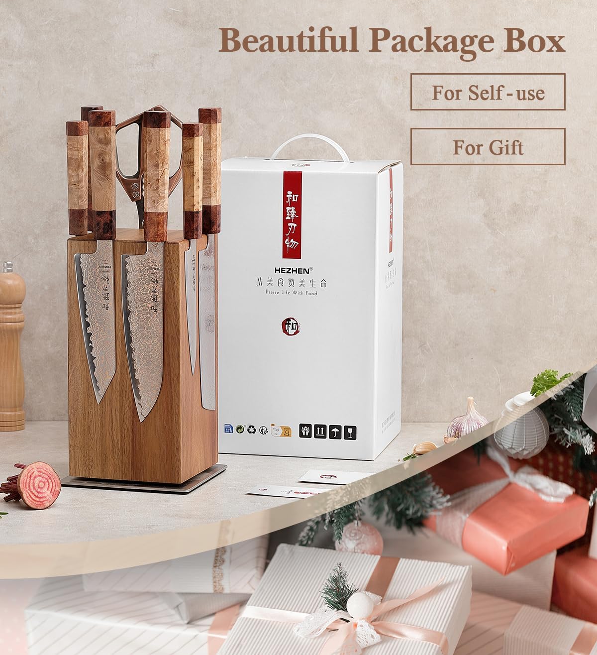 Strong Double Sided Magnetic Knife Block Without Knives, with Acacia Wood+430 Stainless Steel Base，Magnetic Universal Stands with Strong Enhanced Magnets Strip Kitchen Storage Cutlery Large Organizer