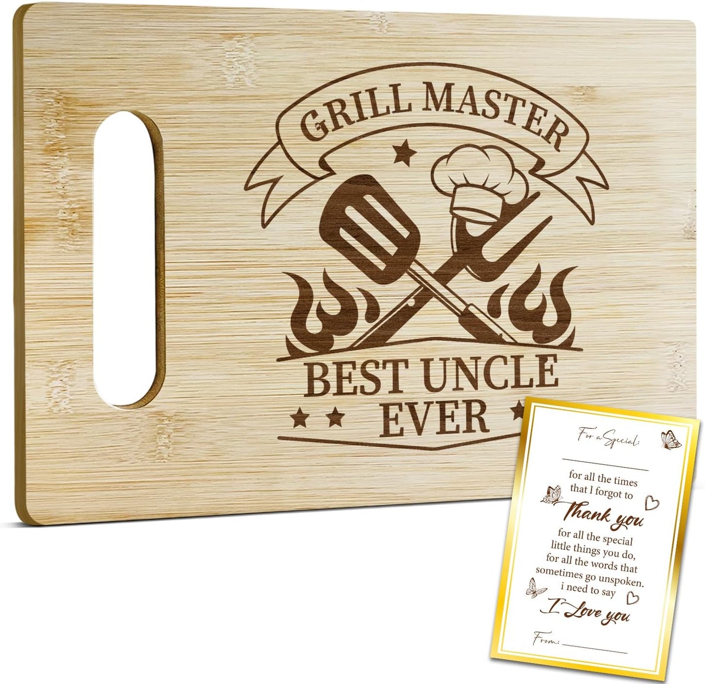 Best Dad Ever Bamboo Cutting Board, Grilling Gift For Men, Funny Charcuterie Boards for Home Kitchen Decor, Father's Day Birthday Gifts for Dad from Daughter Son -047