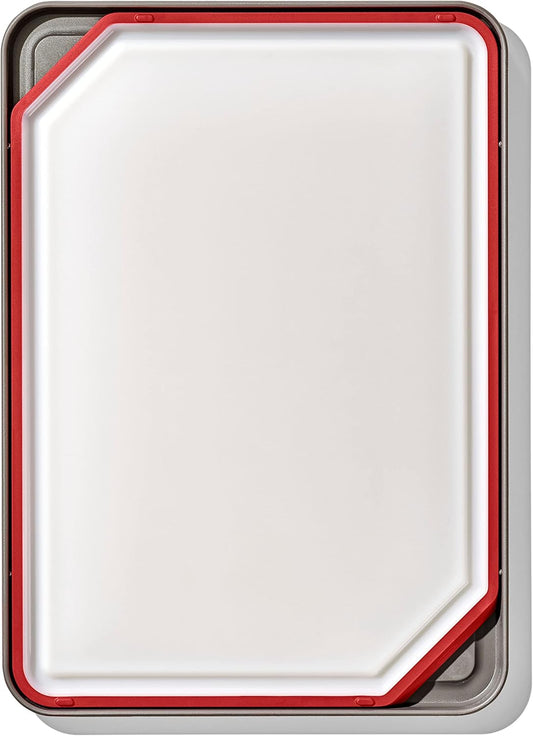 OXO Outdoor Kitchen Cutting Board & Tray,White