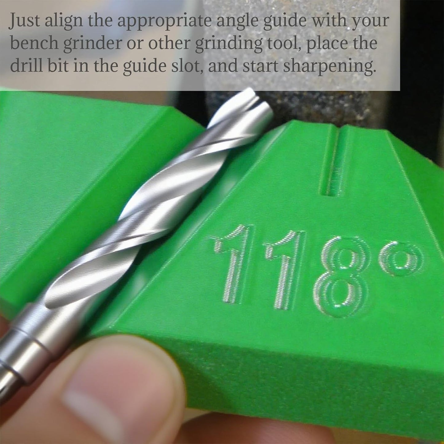 Drill Bit Sharpening Guide Jig - Manual Grinder for Bench Grinders, 90° 118° and 135° Angle Sharpener, No Power Needed, Easy to Use