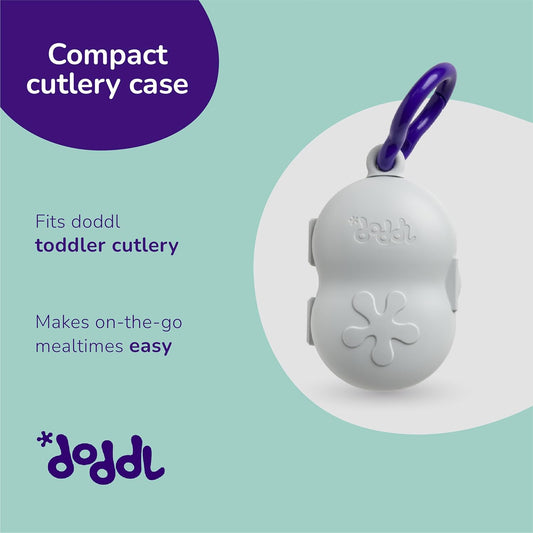 doddl Toddler Travel Utensil Case, Fits Toddler Fork, Spoon and Knife Sets, Clips to Bags & Strollers, Travel Essentials, Dishwasher Safe (Case Only)
