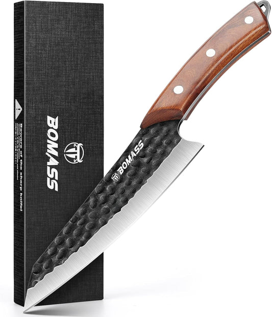 Viking Meat Cleaver Knife Boning Knife Hand Forged Heavy Duty Butcher Knife Meat Cutting Kitchen Axe for Outdoor BBQ Birthday Chirstmas Viking Gifts for Men