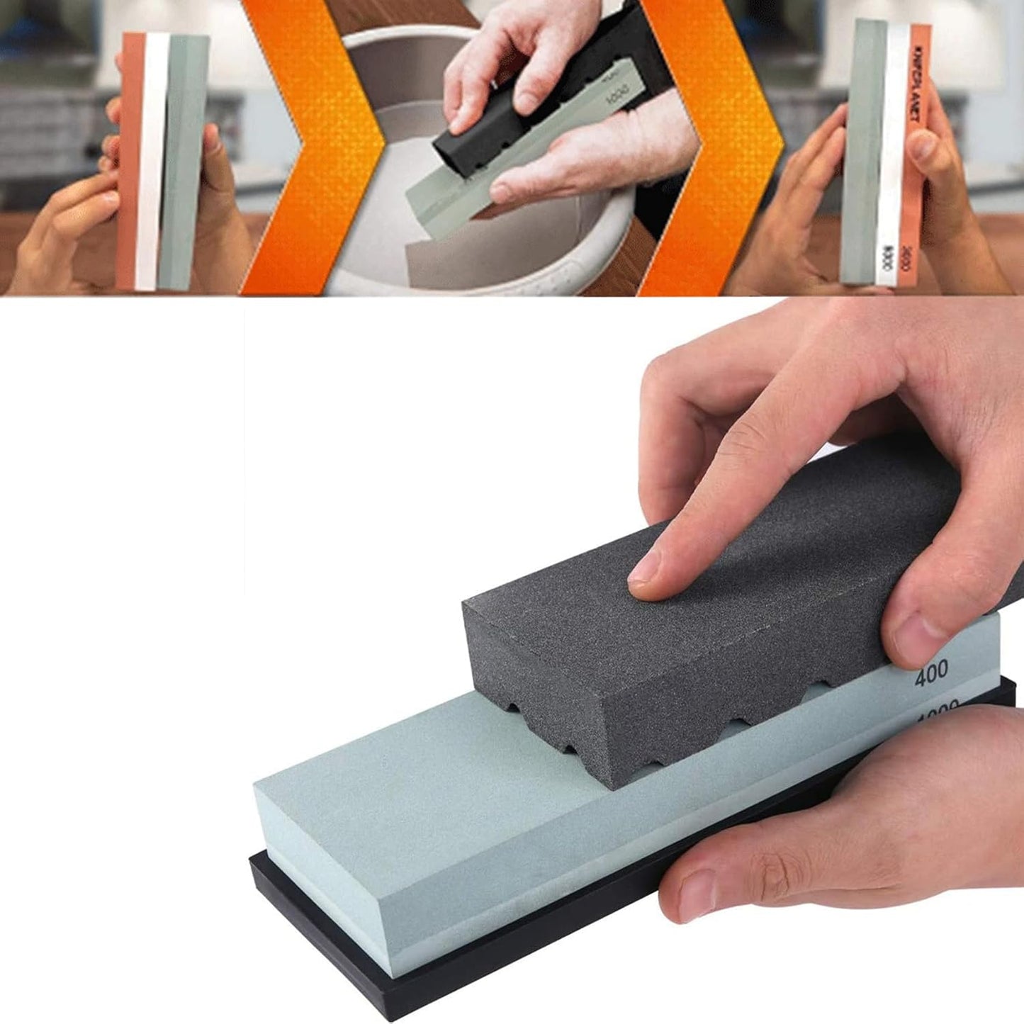 Flattening Stone with Grooves and Grit Grooves for Re Levelling Any Whet stones, Oil Stones, Waterstones (7.1x2.4x1in)