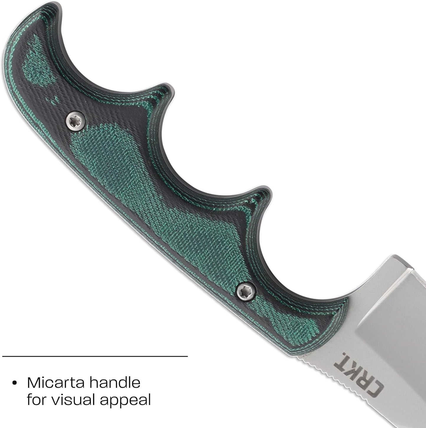 CRKT Minimalist Bowie Outdoor Survival Fixed Blade Knife with Sheath: Stainless Steel Plain Edge Blade, Micarta Handle, 2387