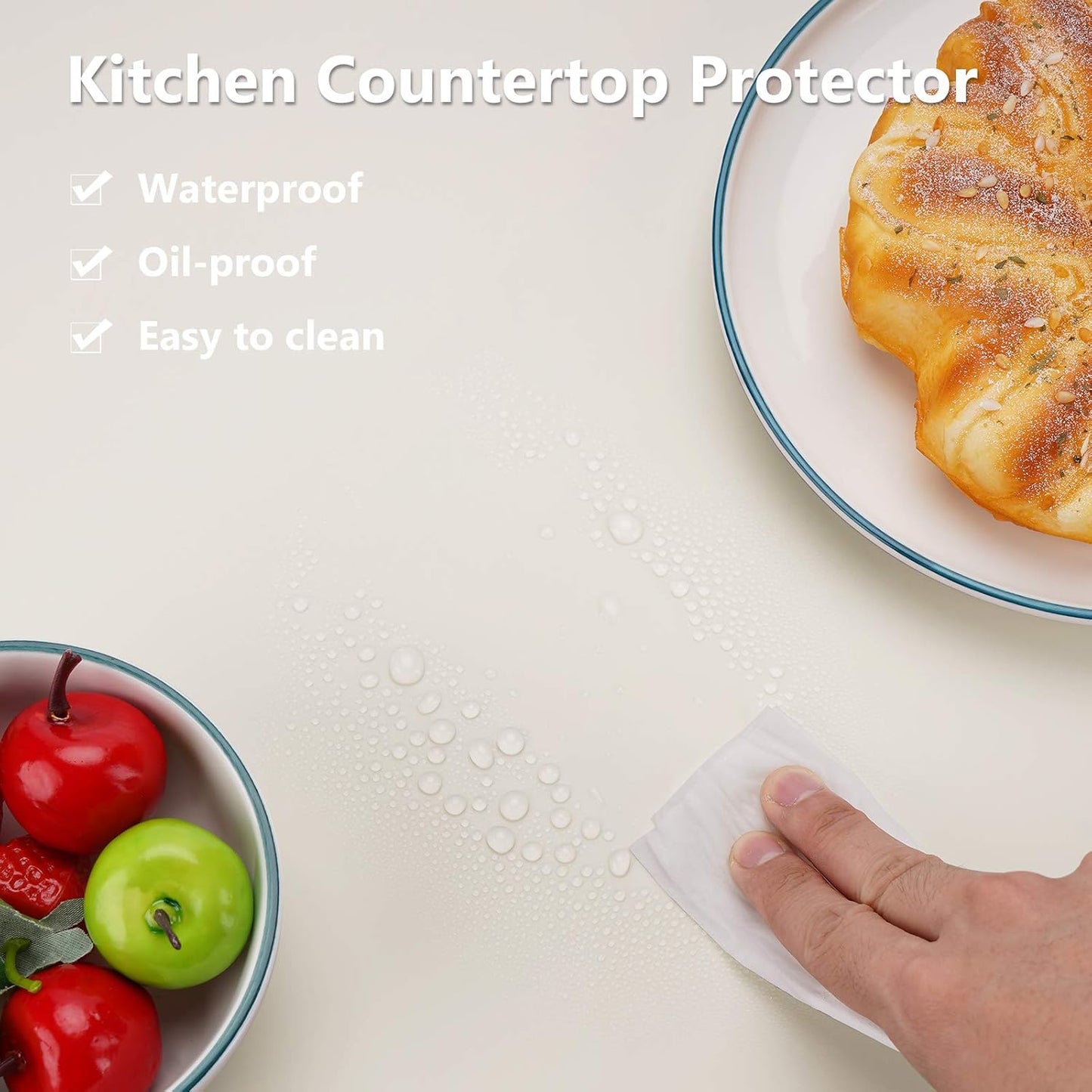Gartful 25“x17”x0.03“ Silicone Mats for Kitchen Counter, Large Silicone Countertop Protector, Nonskid Heat Resistant Desk Saver Pad, Multipurpose Mat, Placemat, Dark Gray