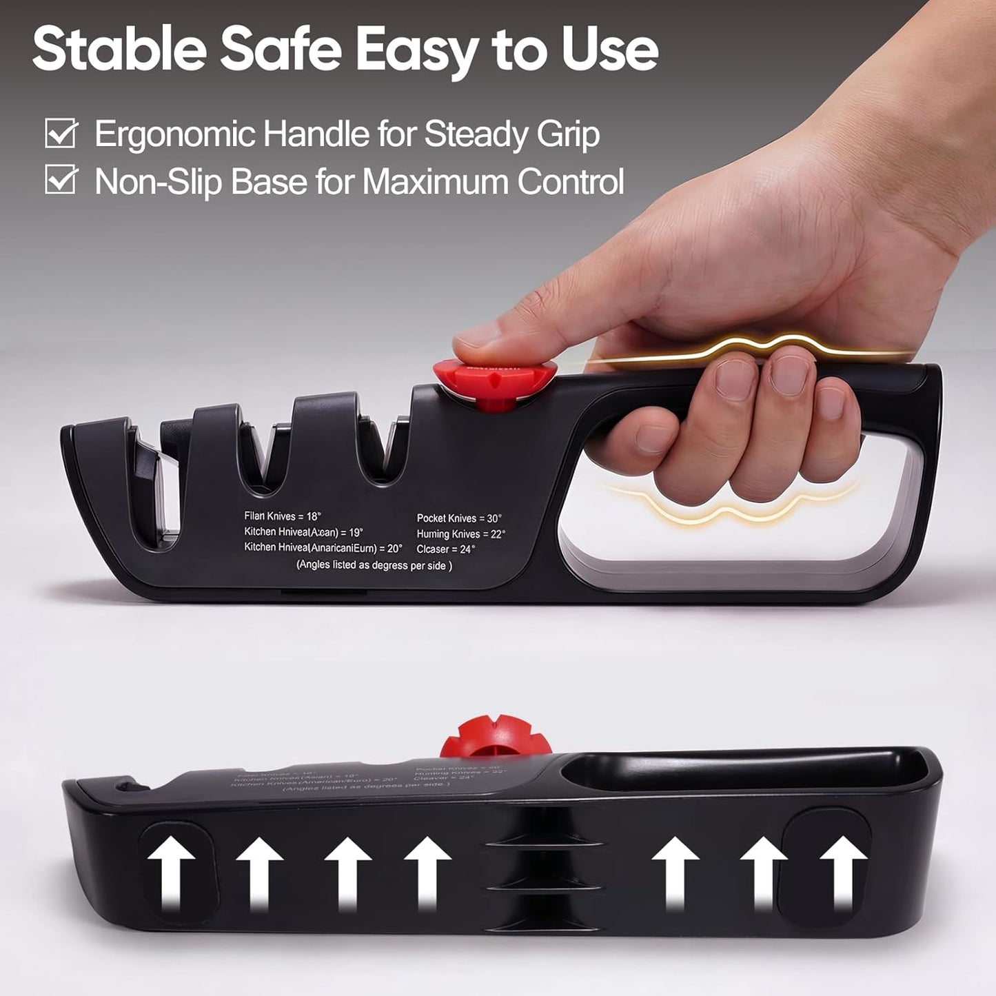 USELUCK Electric Knife Sharpener, Professional 3-Stage High-Grit Diamond Sharpening System for Precision Grinding, Sharpening,Polishing, Designed for Straight & Ceramic Kitchen Knives
