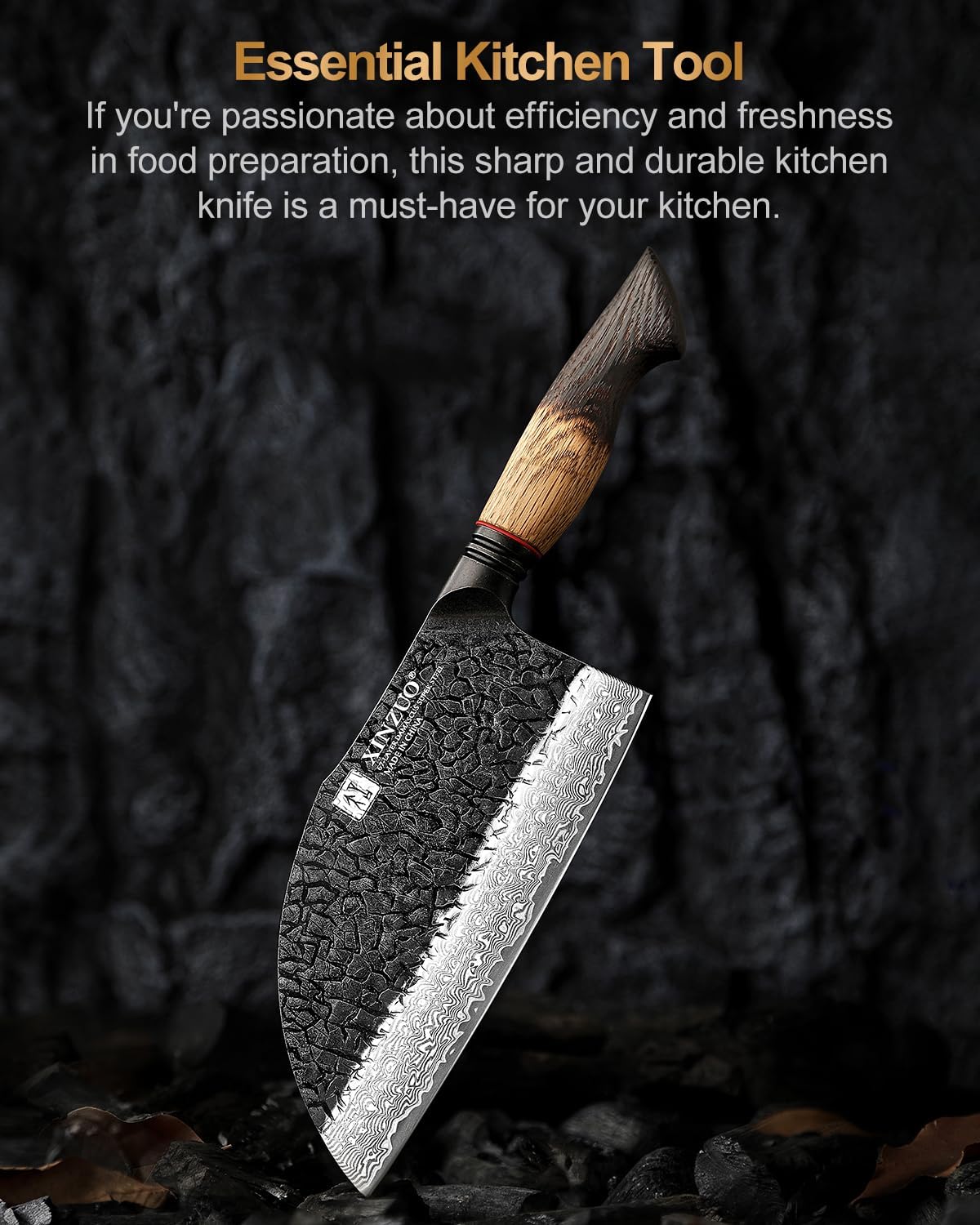 XINZUO 5.6 inch Paring Petty Knife,High Carbon 67 Layers Damascus Steel Fruit and Vegetable Small Kitchen Utility Knife,Burnt Wood Handle