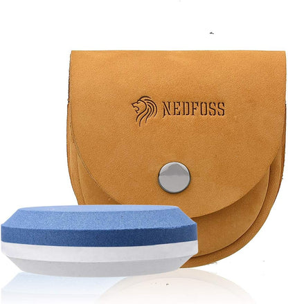 NedFoss Axe/Hatchet Sharpening Puck Whetstone Knife Sharpening Stone, Dual Grit Multi-Purpose Sharpener with Sheath