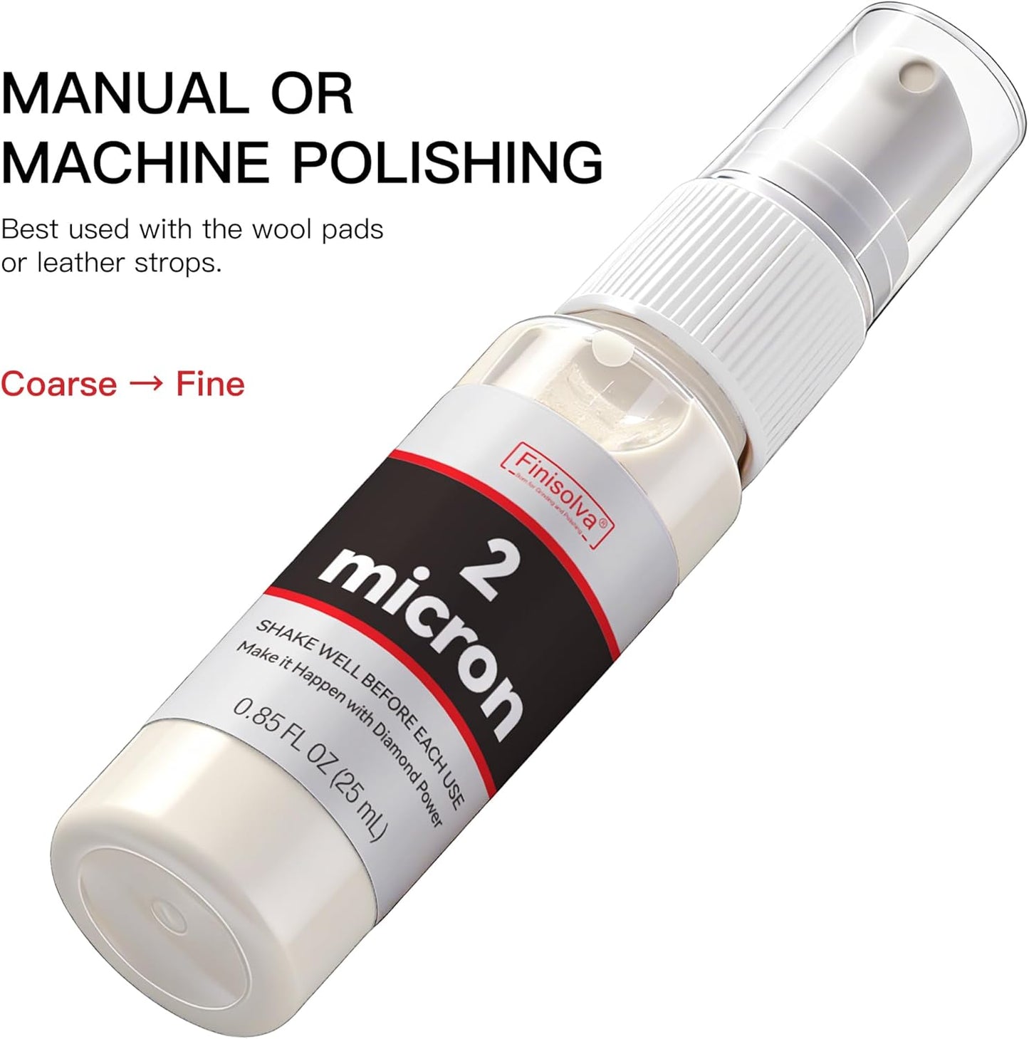 1 Micron Diamond Emulsion, 0.85 FL OZ 25 ML Diamond Stropping Compound for Leather Strops, Wool Pads & Polishing Cloths, Suspension for Knives, Tools, Metal, Glass, Ceramic & Stone