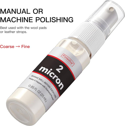 1 Micron Diamond Emulsion, 0.85 FL OZ 25 ML Diamond Stropping Compound for Leather Strops, Wool Pads & Polishing Cloths, Suspension for Knives, Tools, Metal, Glass, Ceramic & Stone
