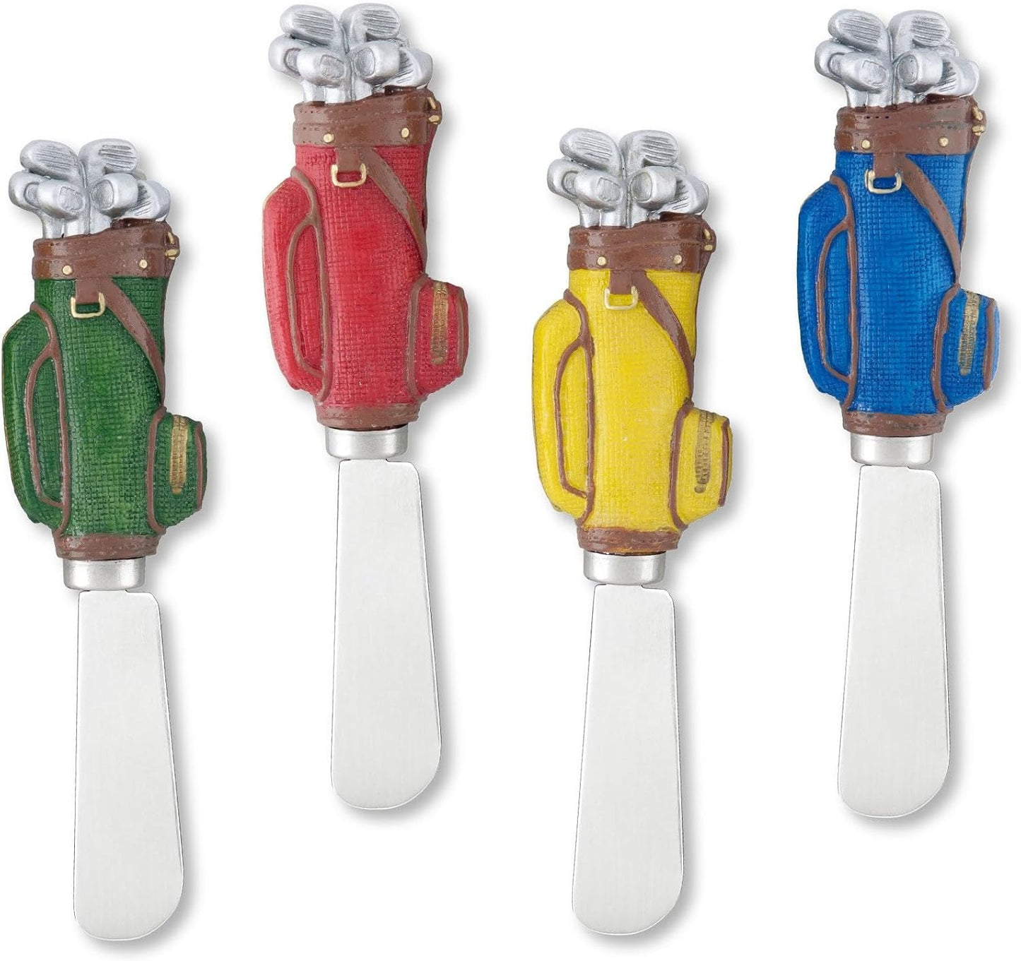 Supreme Housewares Tennis Ball Cheese Spreaders, Hand-Painted Resin Handles with Stainless Steel Blades for Spreading Cream Cheese, Butter, Jam, or Sandwich, Set of 4