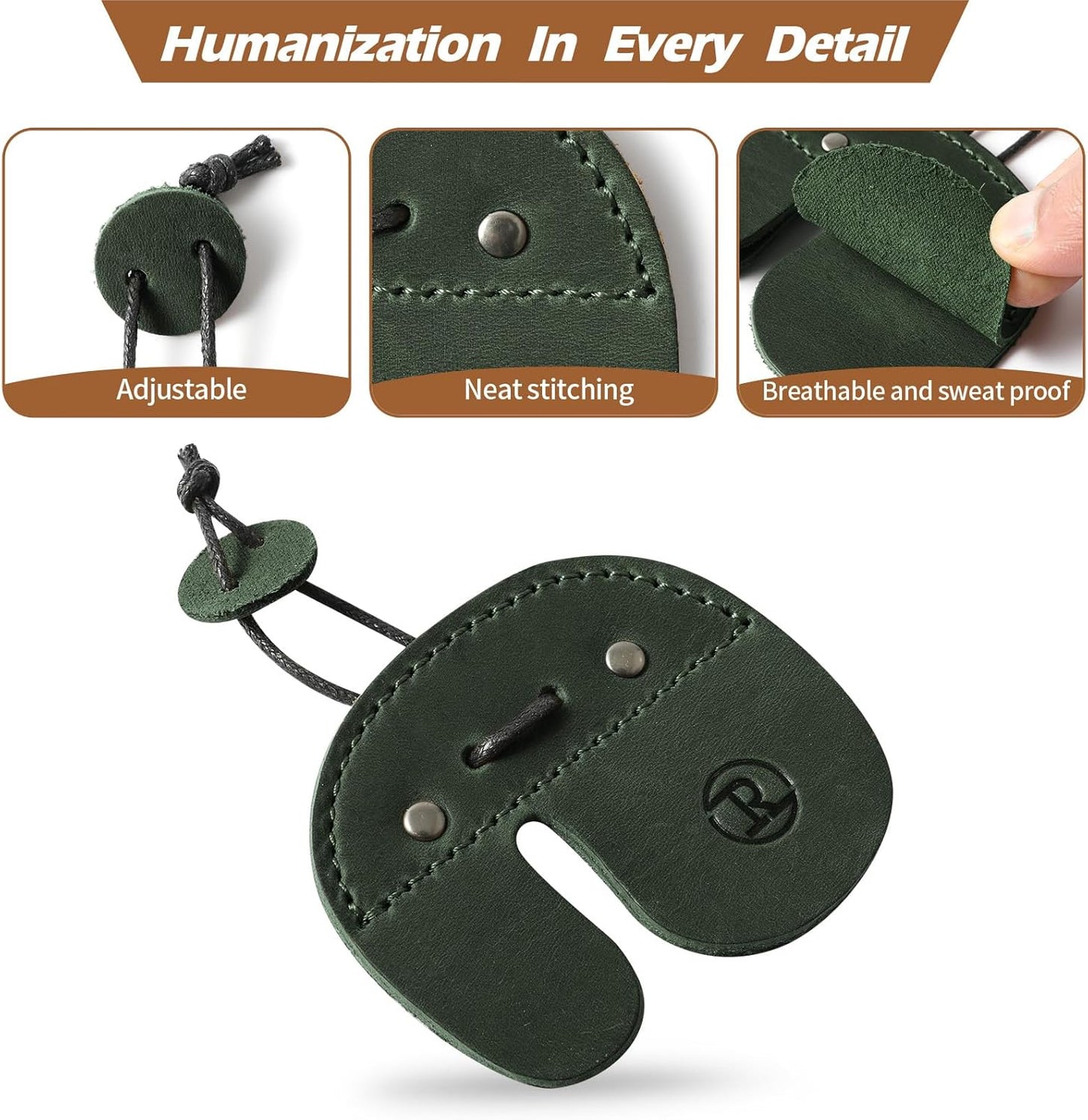 Ringsun Leather Archery Finger Tabs,Handmade Archery Finger Guard for Shooting Practice Gear, Recurve Bow Fingers Tab
