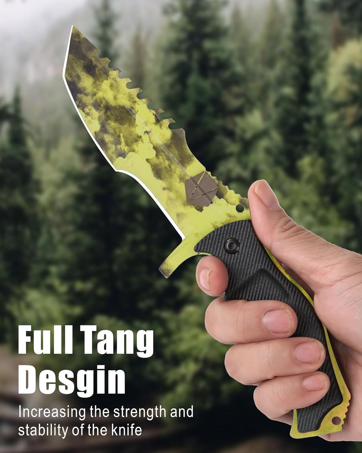 REAT Fixed Blade Knife with Sheath, 4.1" 440C Steel Blade with Full Tang Design,Ergonomic ABS Plastic Handle, EDC Sharp Hunting Knife,Tactical Knife for Camping,Survival,Bushcraft,Hiking