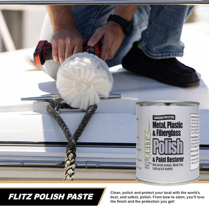 Flitz Metal Polish Paste - 1.76oz USA-Made Polish for Solid Chrome, Stainless Steel, & Aluminum - Non-Abrasive for Light Oxidation - Requires Manual Buffing - Not for Plated/Coated Surfaces (1 Pack)