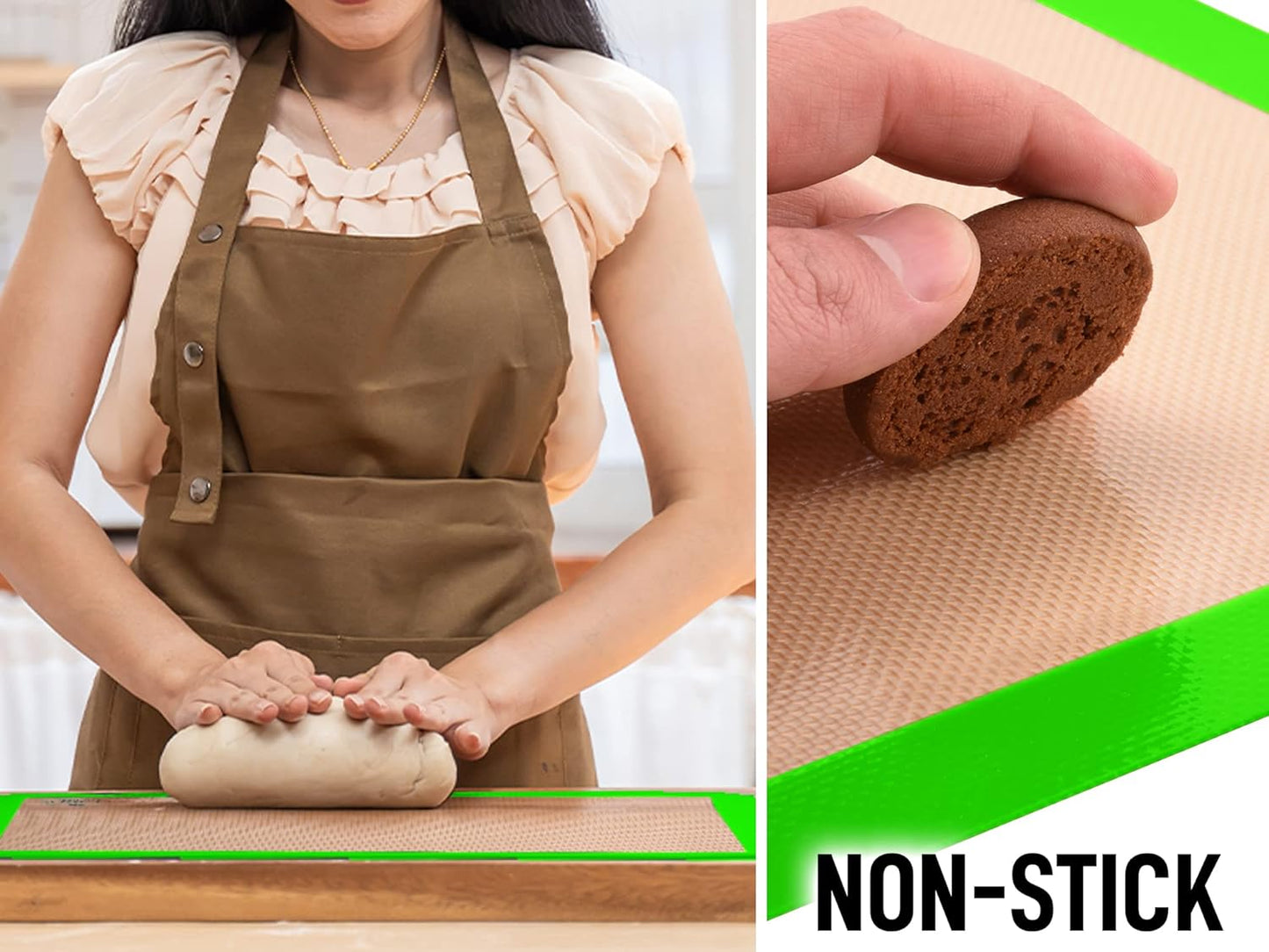 Zulay Kitchen Silicone Baking Mat Sheet Set - Reusable Baking Mat Nonstick - Half Sheet Baking Mat For Oven (Black, 1 Pack)