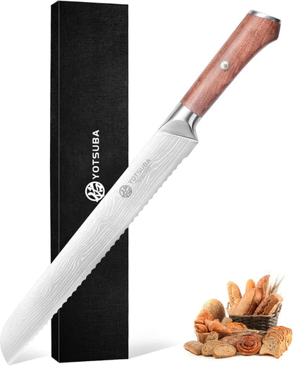 YOTSUBA Steak Knives Set of 6, Razor-Sharp 4.5 Inch Japanese Serrated Steak Knife Set, Full Tang Forged High Carbon Steel Dinner Knives with Ergonomic Handle and Gift Box