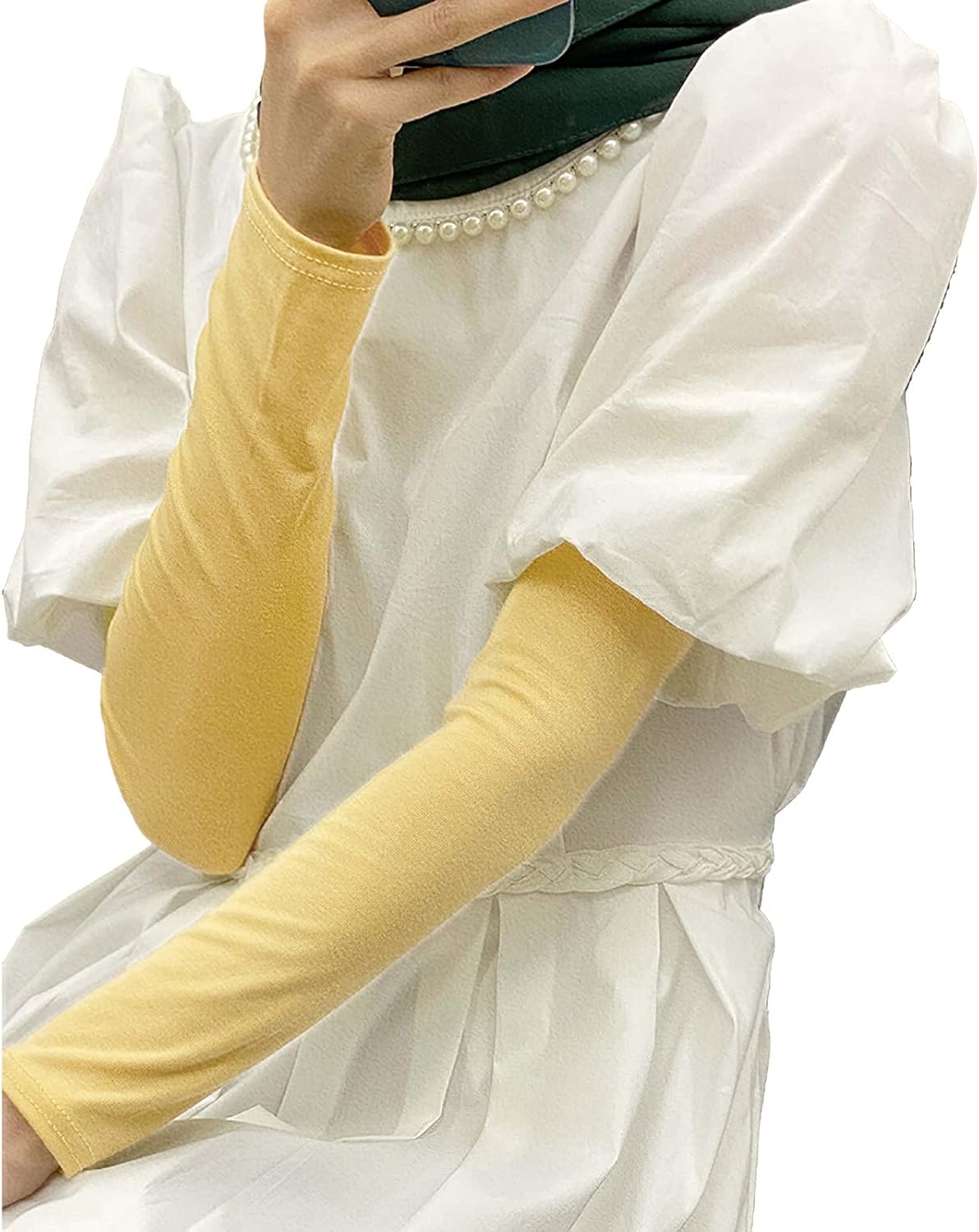 amokk Long Arm Sleeves for Women Cooling UV Sun Protection Sleeves to Cover Arms Gardening Sleeves