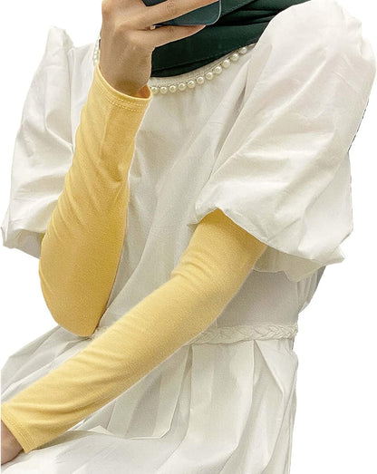 amokk Long Arm Sleeves for Women Cooling UV Sun Protection Sleeves to Cover Arms Gardening Sleeves