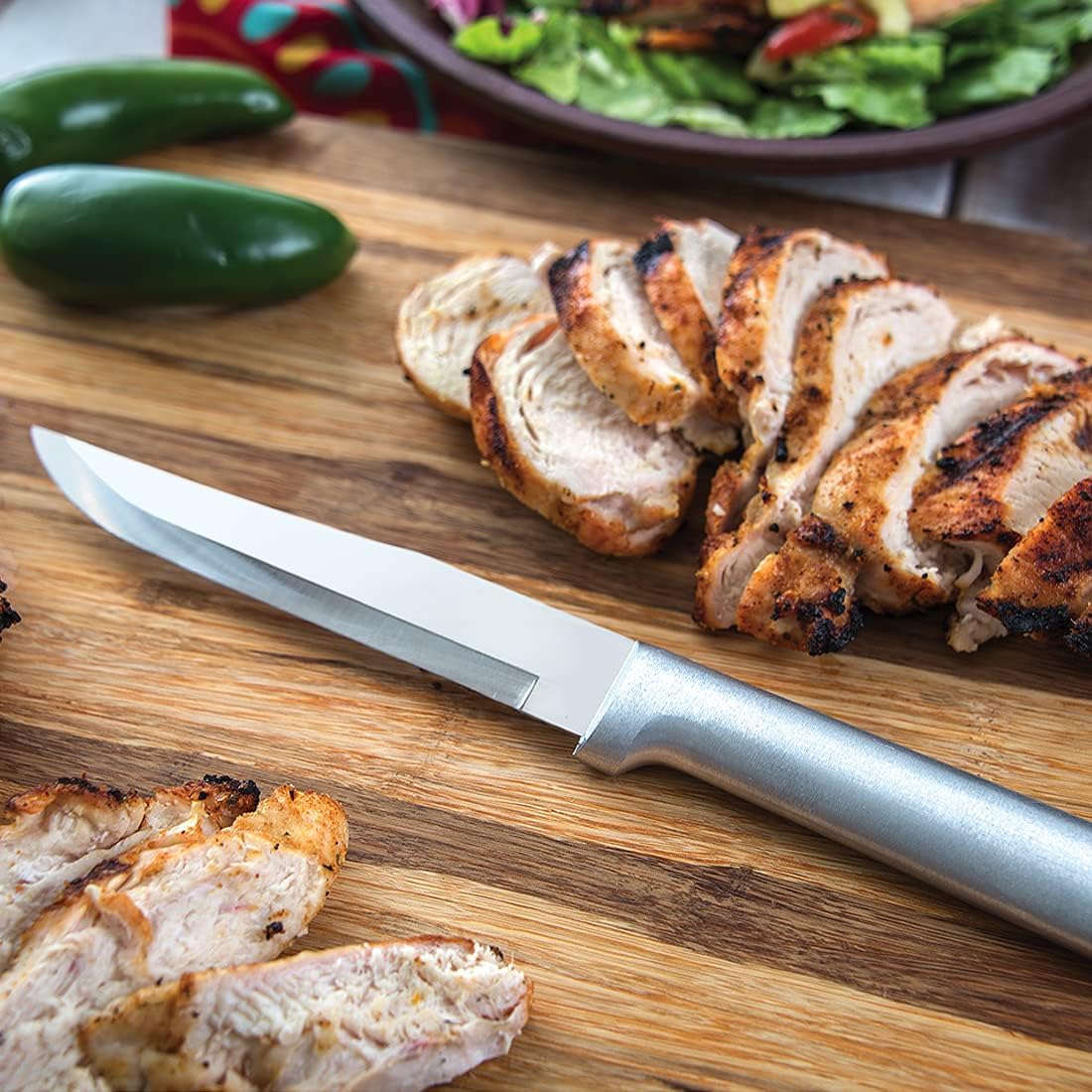 Rada Cutlery Stubby Butcher Knife (W206), 5.38" Stainless Steel Blade, Black Handle, Pack of 2