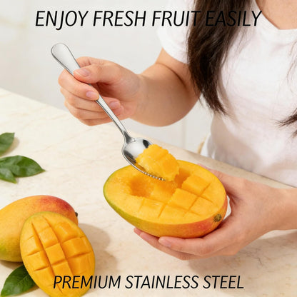 2 Pack Grapefruit Spoons Serrated Edge Stainless Steel, Polished Finish Dishwasher Safe Citrus Fruit Spoons for Grapefruit Orange Kiwi