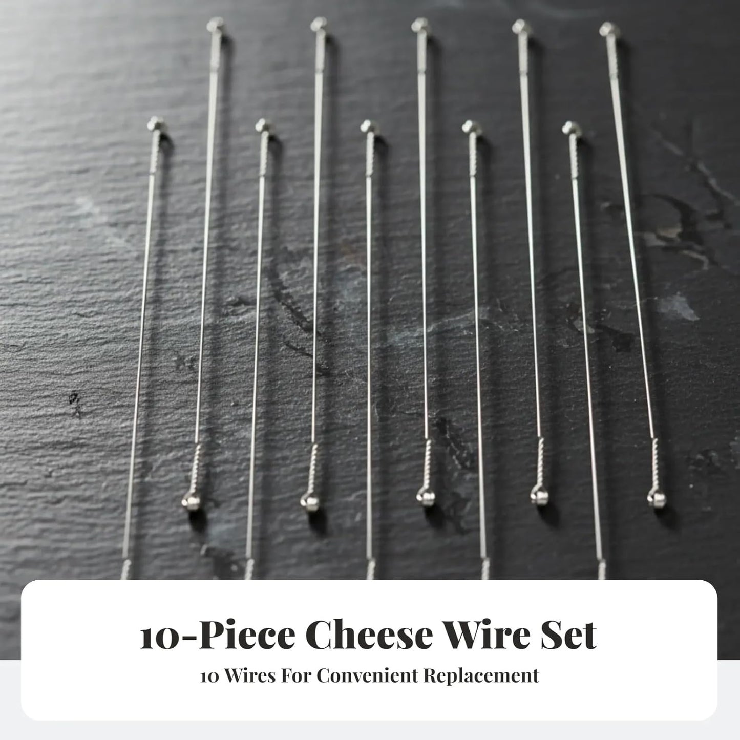 10Pcs Cheese Slicing Wire Stainless Steel Easy to Clean Practical Replacement Cheese Cutter Wire for Slicing Block Cheese, 6 inch