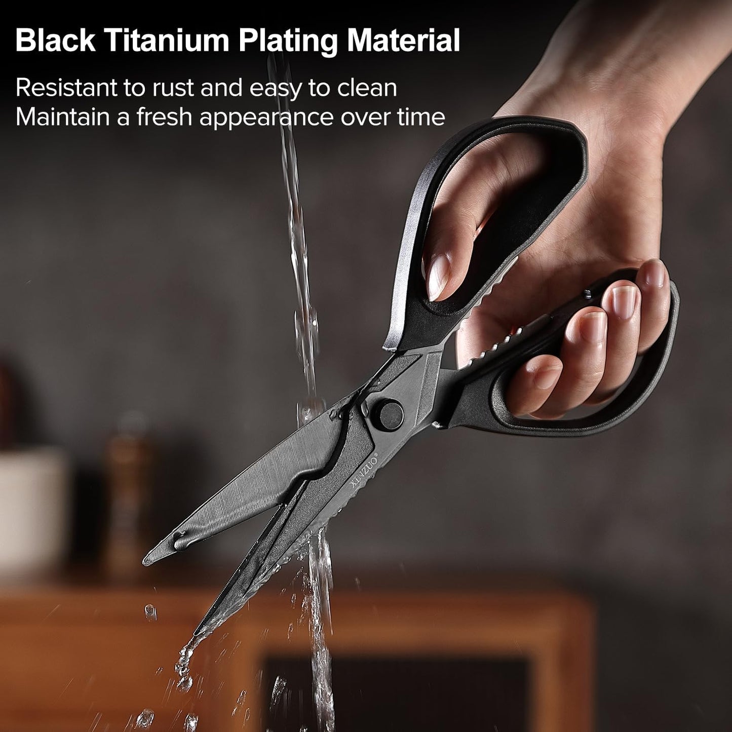 XINZUO Sandvik 14C28N Stainless Steel Multi-Purpose Kitchen Shear,Heavy Duty Kitchen Food Scissors For (Meat/Herbs/Poultry),With Silver Aluminum Alloy Handle