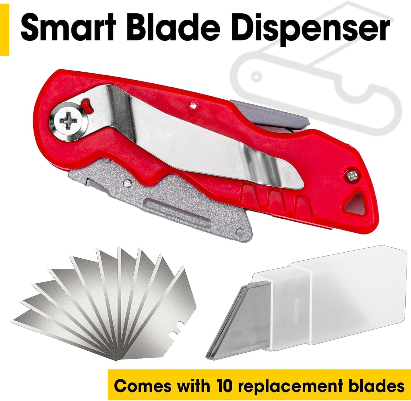 12 Pack Box Cutter, Folding Utility Knife with Extra 20Pcs Blades, Box Cutters with Comfortable Handle, Razor Sharp Blade for Cartons, Cardboard, Boxes and Rope