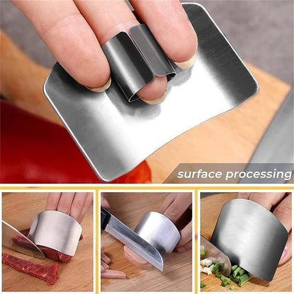 2 Pcs Finger Guards for Cutting, Kitchen Tool Stainless Steel Finger Protectors Finger Guard for Cutting Food, Finger Protectors,Avoid Hurting When Slicing and Dicing(2pcs)
