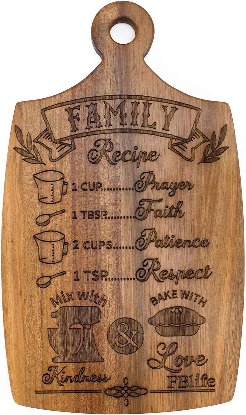 Wood Cutting Boards for Kitchen,End Grain Retro Cutting Board with Handle, Charcuterie Butcher Block for Meal Prep,Decoration & Serving