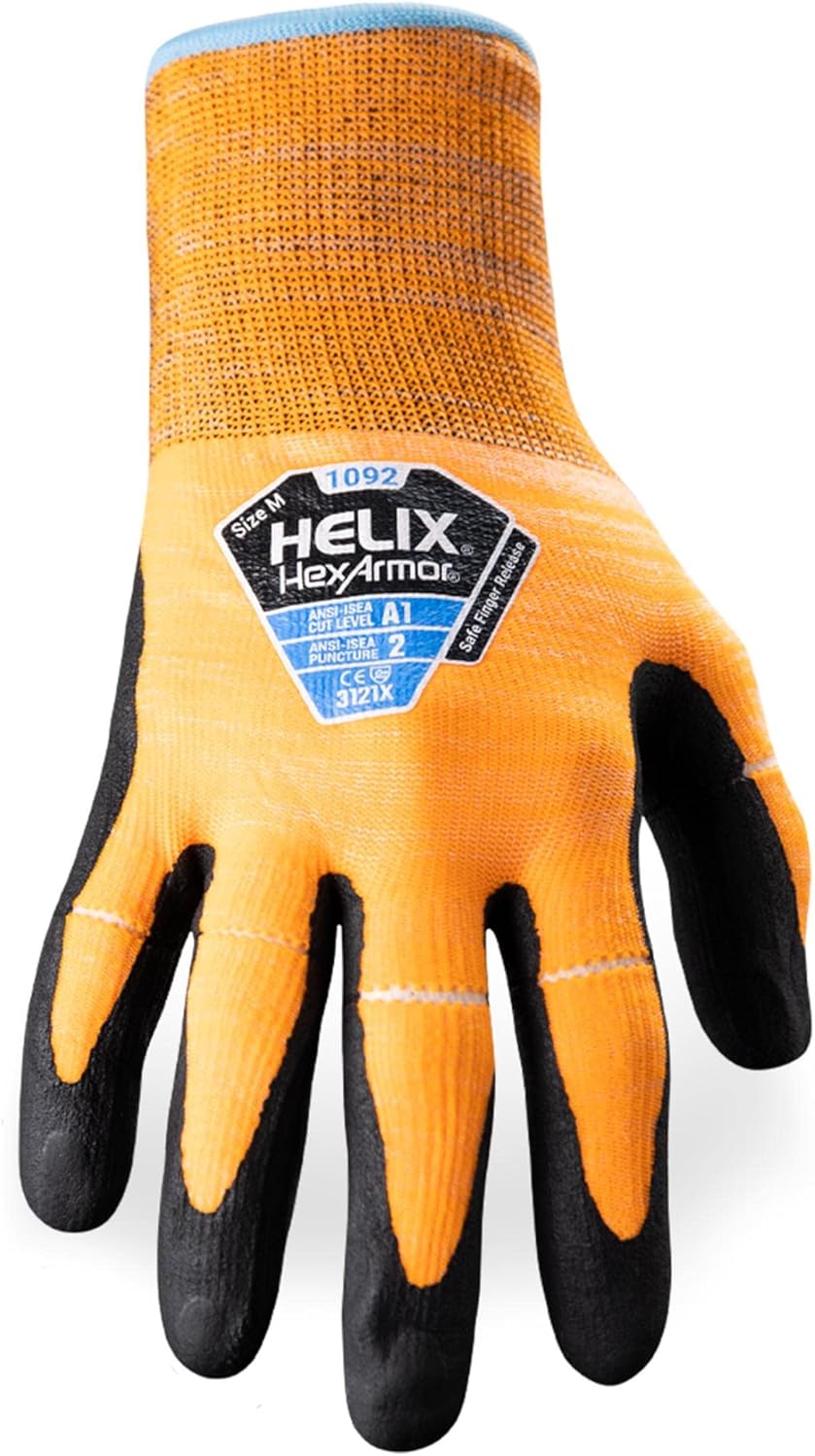 HexArmor Cut-Resistant Impact Protection Polyurethane Palm Knit Work Gloves | Helix® Core 3012