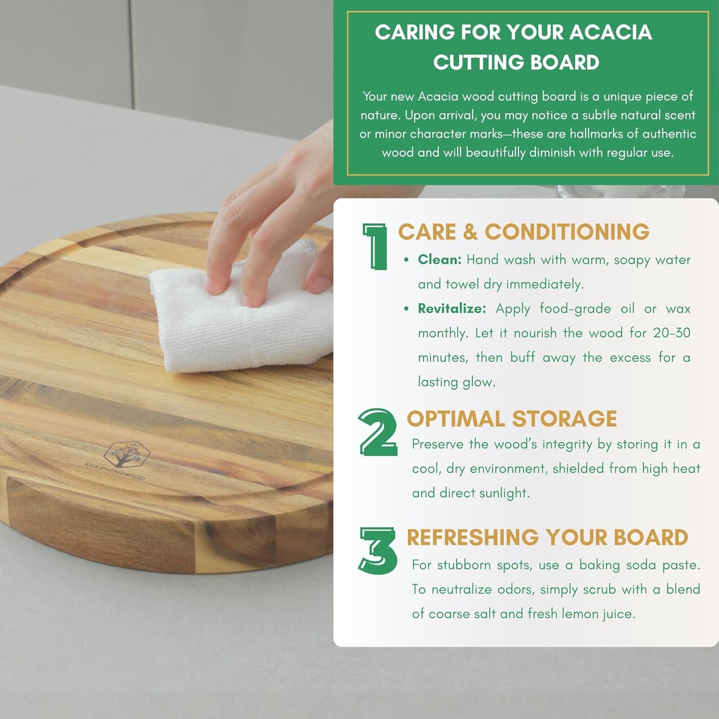 End Grain Acacia Wood Cutting Boards for Kitchen, 1.5 in Thick Butcher Block Construction for Stability, 15 x 10 in Medium Cutting Boards with Gift Box, Juice Groove and Handle