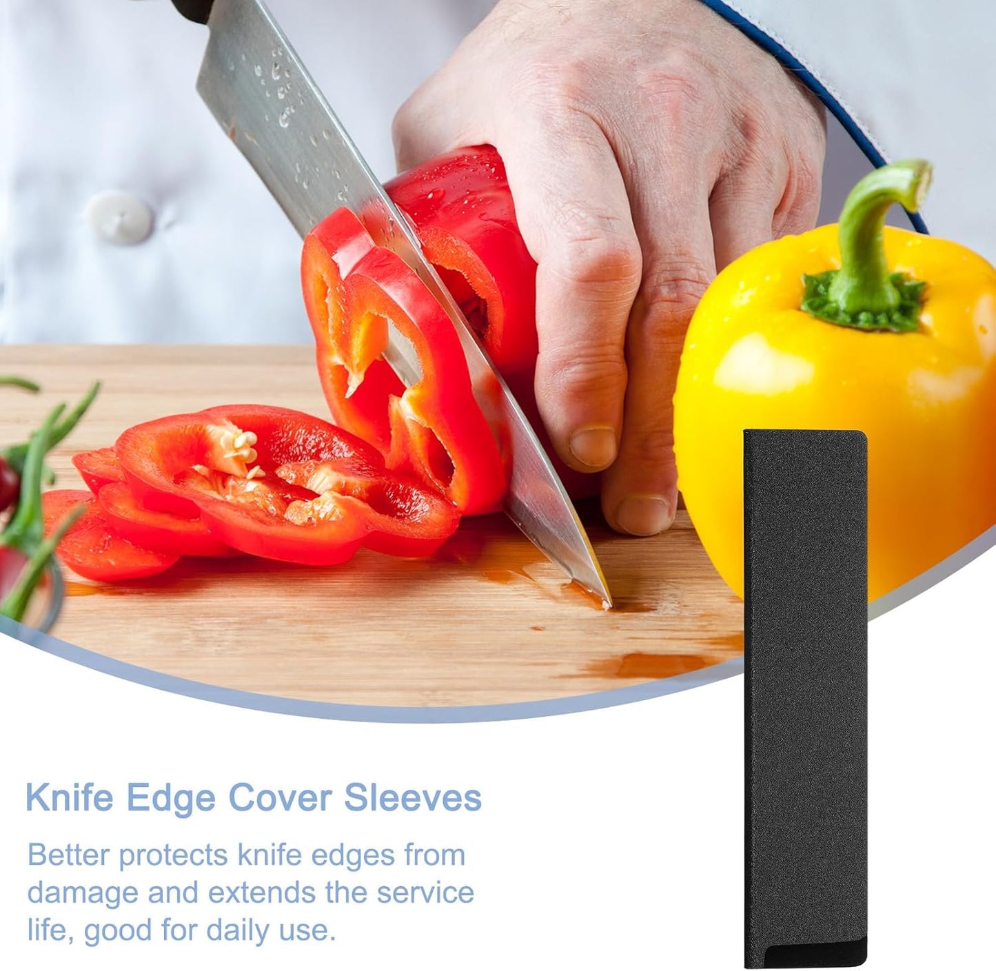 uxcell 3Pcs Knife Edge Guards 5.9"x1" ABS Knife Cover Sleeves Knife Case Blade Protector Universal Knife Sheath for Home Kitchen Knife
