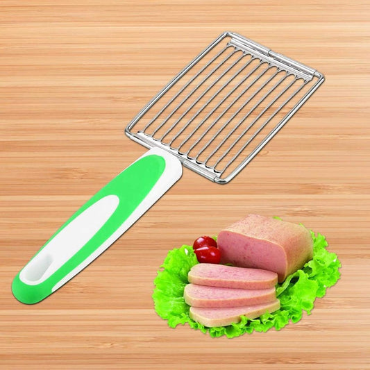 Luncheon Meat Cutter, Stainless Steel Slicer with Handle, Cheese Egg Ham Serrated Knife