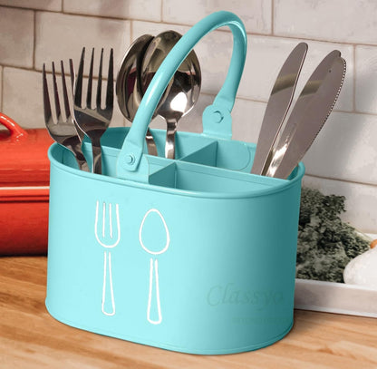 Silverware Holder for Countertop, Spoon Holder & Cutlery Organizer, Utensil Holder for Party, Flatware Caddy, Silverware Holder for Party (Ivory)