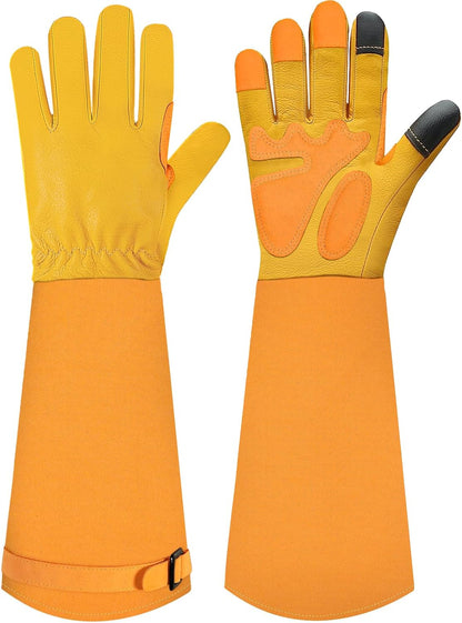 Long Gardening-Gloves Women/Men-Thorn proof Rose Pruning Heavy Duty Gauntlet, Best Garden Gifts for Gardener-L