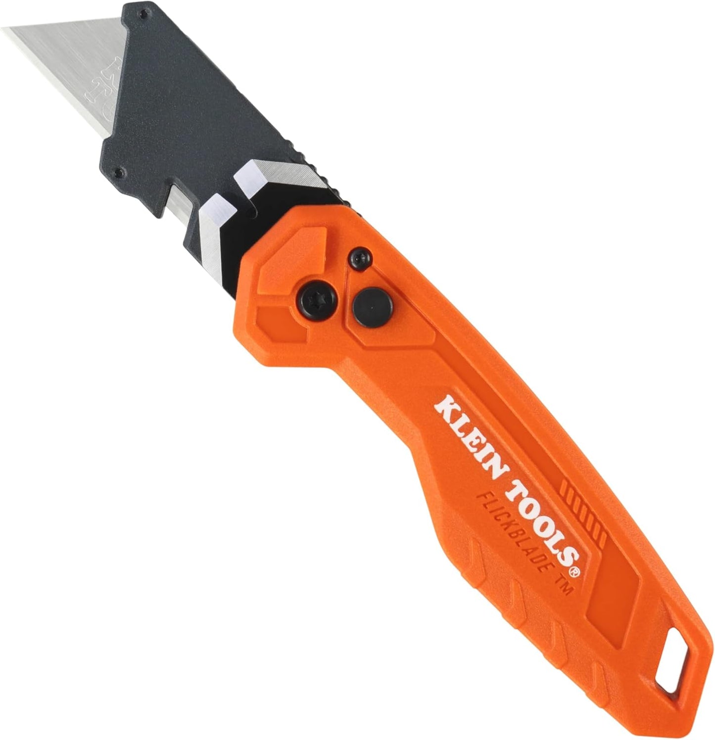 Klein Tools 44306 FLICKBLADE 2-in-1 Folding Utility Knife and Scraper with Built-In Blade Storage, Dual Locking Positions, Includes 3 Triple-Ground Carbon Steel Blades