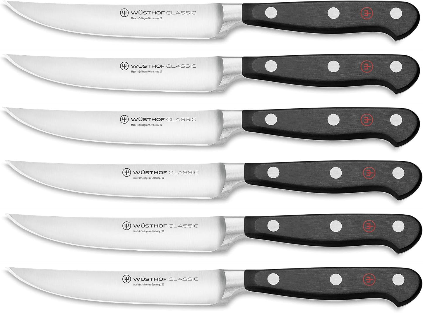WÜSTHOF Classic 6-Piece Steak Knife Set, Black