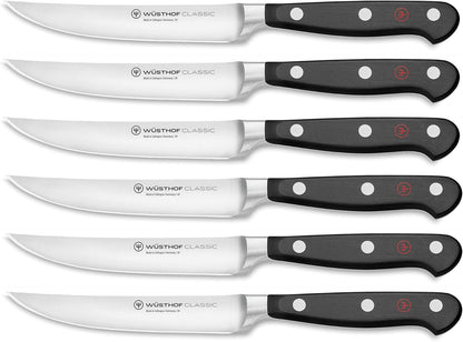 WÜSTHOF Classic 6-Piece Steak Knife Set, Black