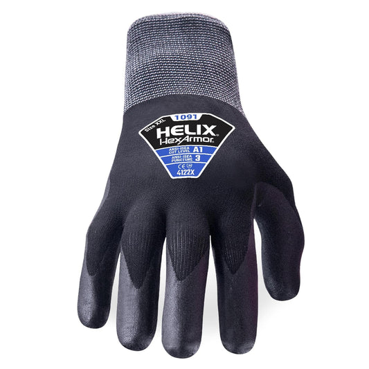 HexArmor Cut-Resistant Puncture-Resistant Nitrile Palm Knit Work Gloves | Helix® 1091 | X-Small