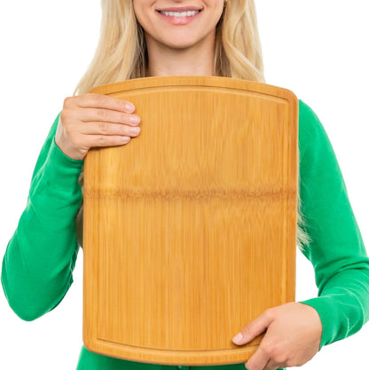 Greener Chef Luxury Bamboo Cutting Board Set of 3 with Glue-Free Surface Technology - Extra Spacious Wood Cutting Boards for Kitchen and XL Chopping Board Set - Replacements for Life